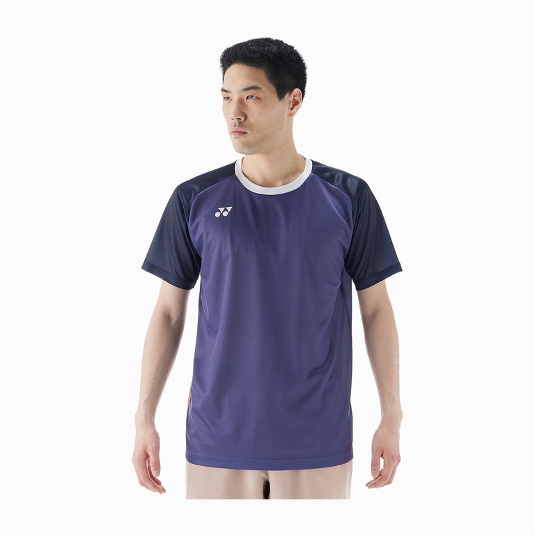 Yonex Sport-Tshirt Practice Colourblock 16745 (100% Polyester) 2025 Blueberry blau Herren